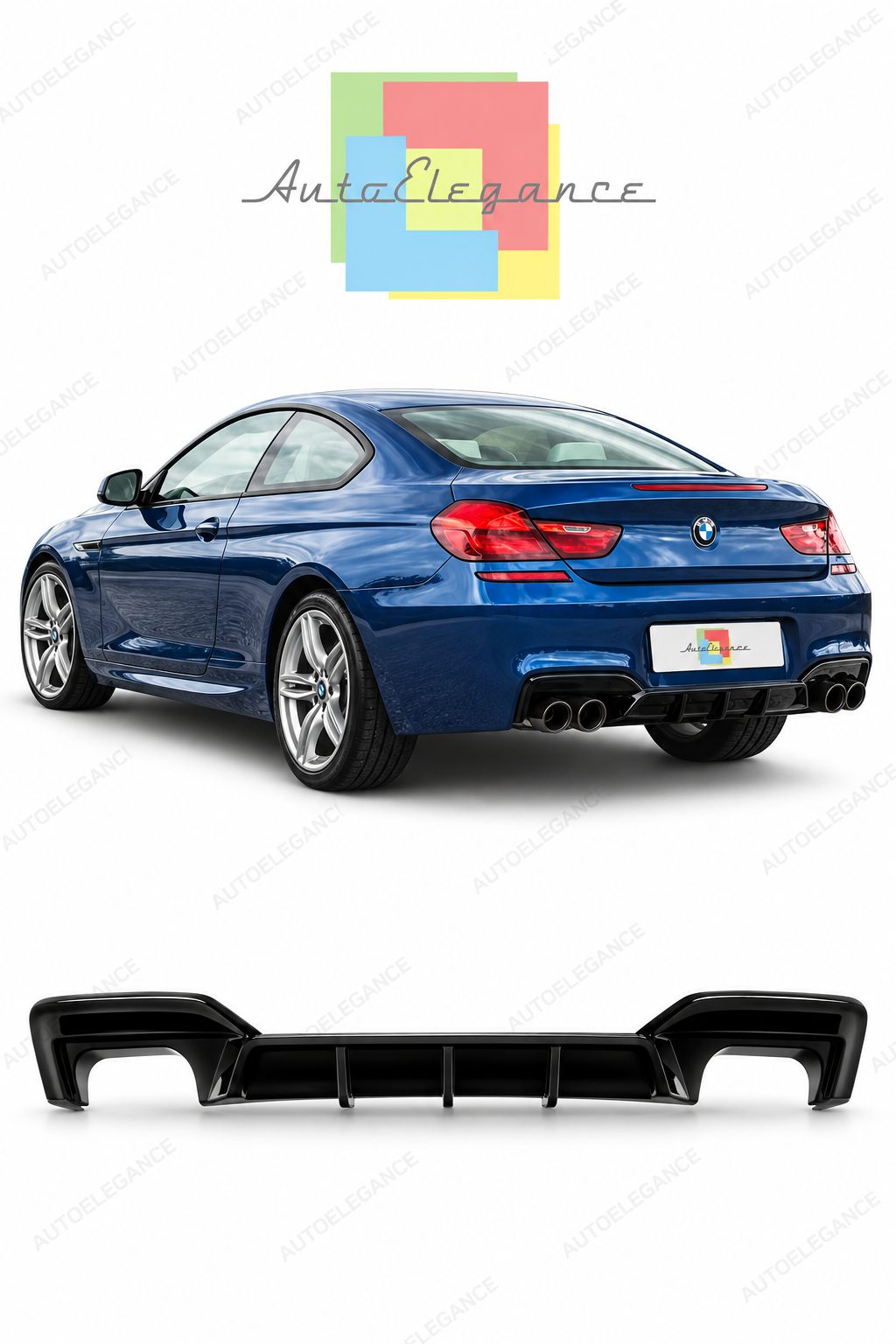 👉Diffusore Posteriore WR Nero Lucido adatto per BMW F06 F12 F13 M-Pack 2x2👈