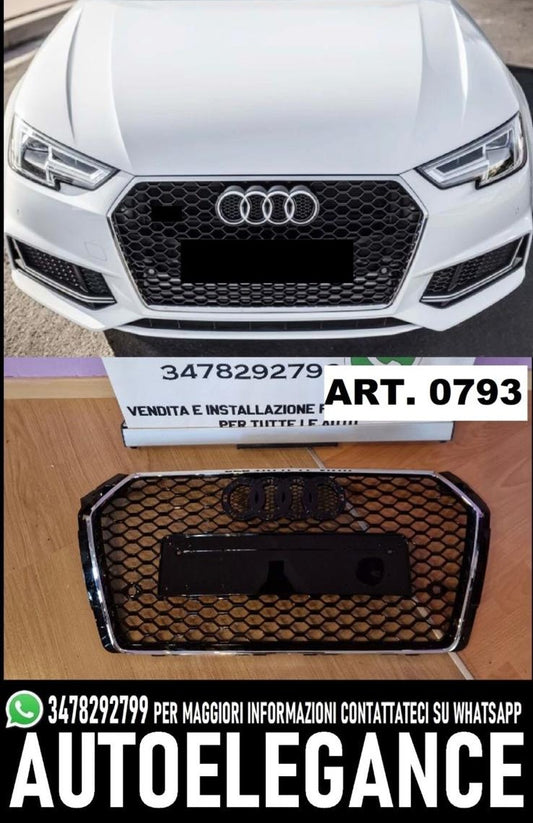 ART. 0793 GRIGLIA A4 B9 2015-2019 LOOK RS4 NERA CON BORDO CROMATO