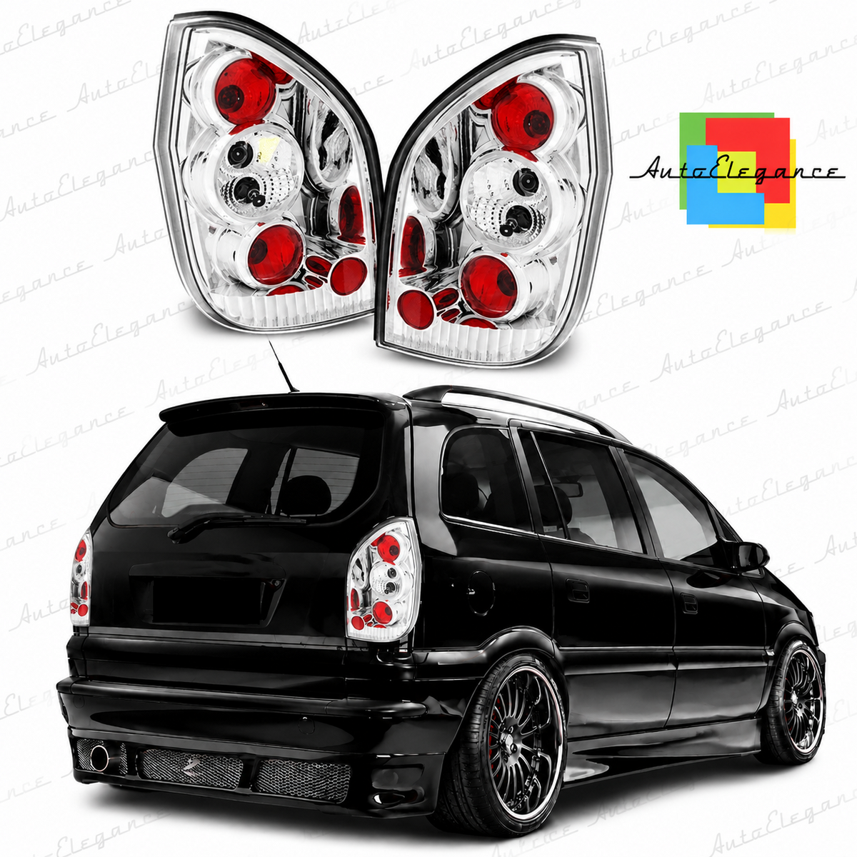 👉Fanali posteriori cromati adatto per OPEL ZAFIRA 04.99-06.05👈