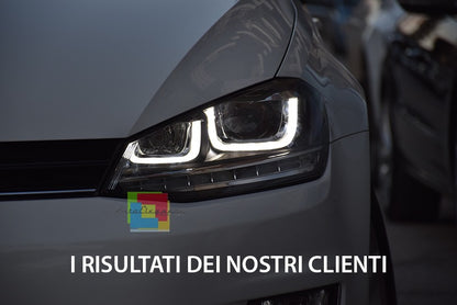 Fari 3D LED DRL adatti per VW Golf 7 VII (2012-2017) Silver R-Line LED Flowing D