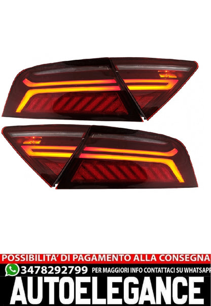 Luce LED Barra Fanali Posteriori adatti per Audi A7 4G (2010-2014) Facelift Design Cherry Red Smoke