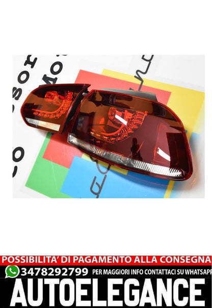 Fanali posteriori Full LED adatti per VW Golf 6 VI (2008-2013) R20 Design Red Sm