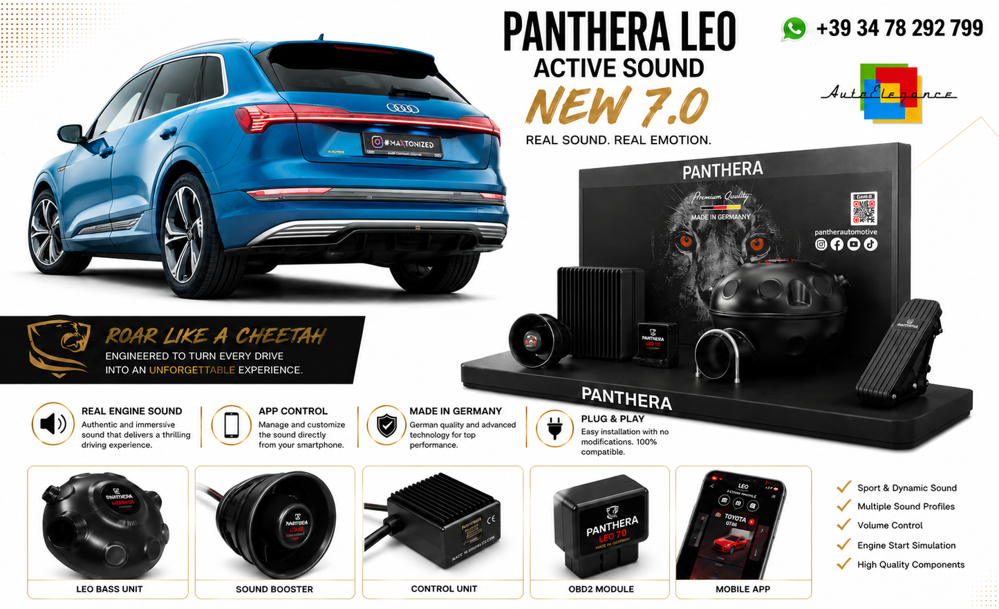 💫ART.2672 PANTHERA Soundsystem Booster 7.0 - Audi e-tron 2018-2022💫
