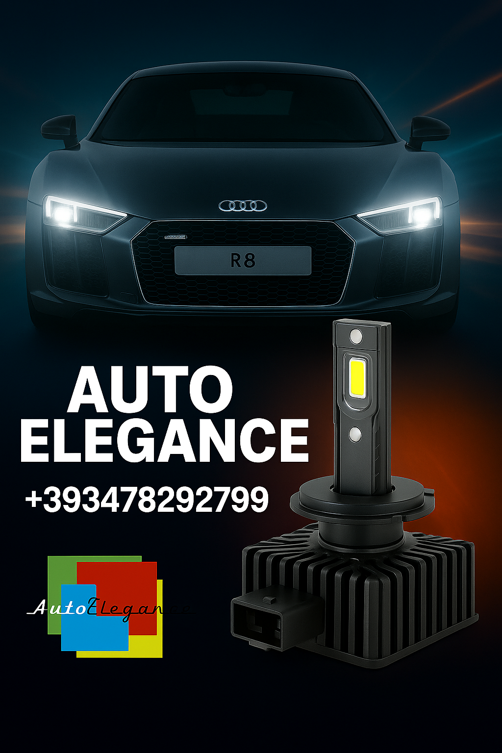 💕COPPIA LAMPADE D1S LED DA XENON A LED PER  AUDI R8💕