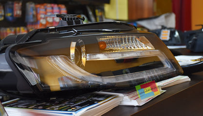 Headlights suitable for Audi A4 B8 8K (2008-2011) LED Daytime Running Light Bar Xenon Design 