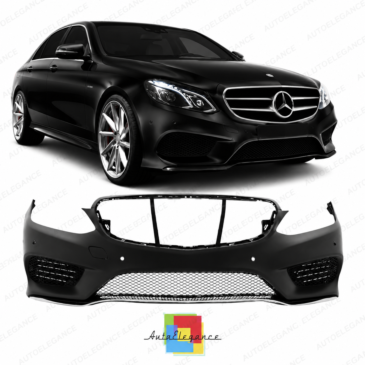 👉Paraurti Anteriore Mercedes Classe E 13-16 Look AMG con PDC-Non Verniciato👈