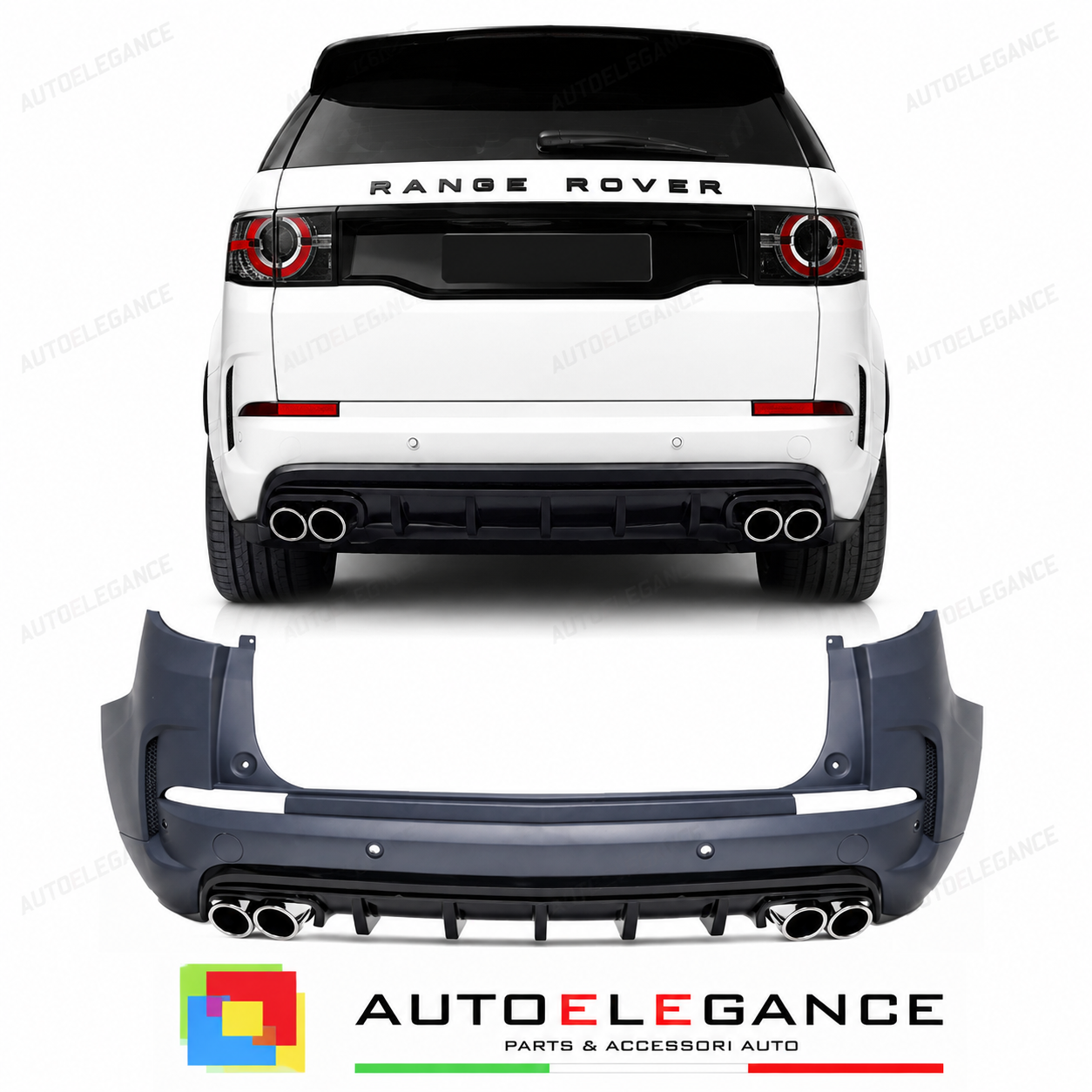 PARAURTI POSTERIORE PER LAND ROVER DISCOVERY SPORT 16- LOOK DINAMICO TERMINALI D