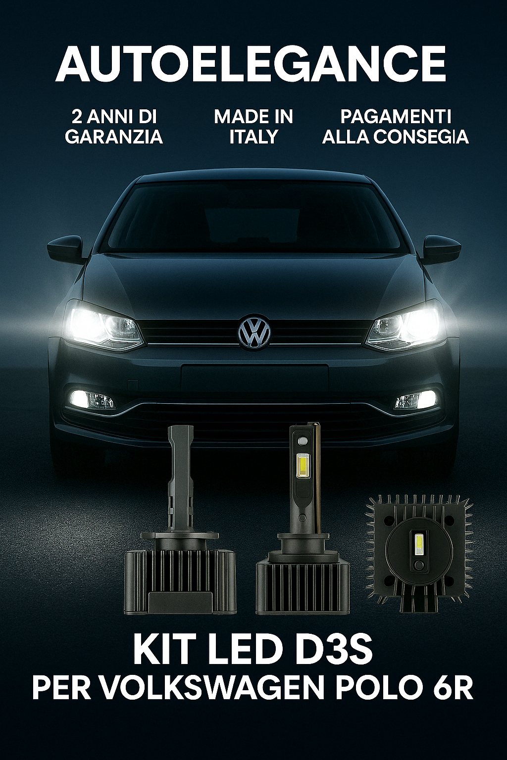 ⭐KIT XENON D3S 6000K ANABBAGLIANTI PER VW POLO 6R – LUCE BIANCA POTENTE⭐