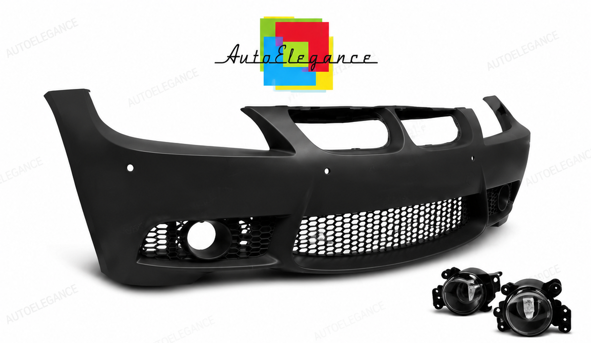 💕PARAURTI ANTERIORE BMW E90 E91 05-08 LOOK M3 PDC + FENDINEBBIA💕