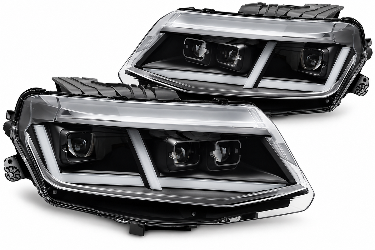 ART.5528 FARI ANTERIORI ADATTO PER CHEVROLET CAMARO 16-18 FULL LED NERO