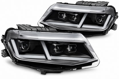 ART.5528 FARI ANTERIORI ADATTO PER CHEVROLET CAMARO 16-18 FULL LED NERO