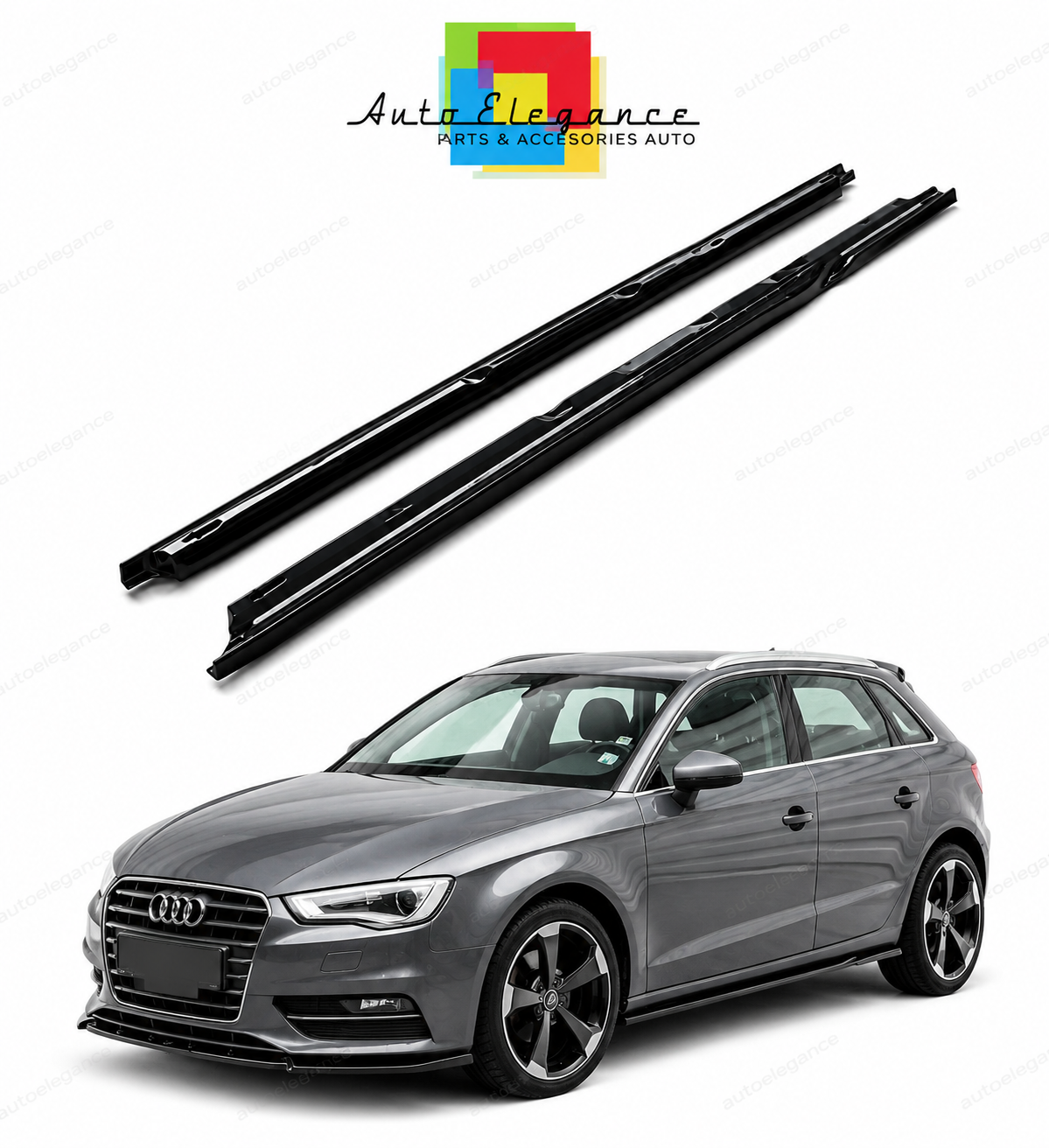 💕  Sotto minigonne  adatto per   AUDI A3 SPORTBACK 8V nero lucido 💕