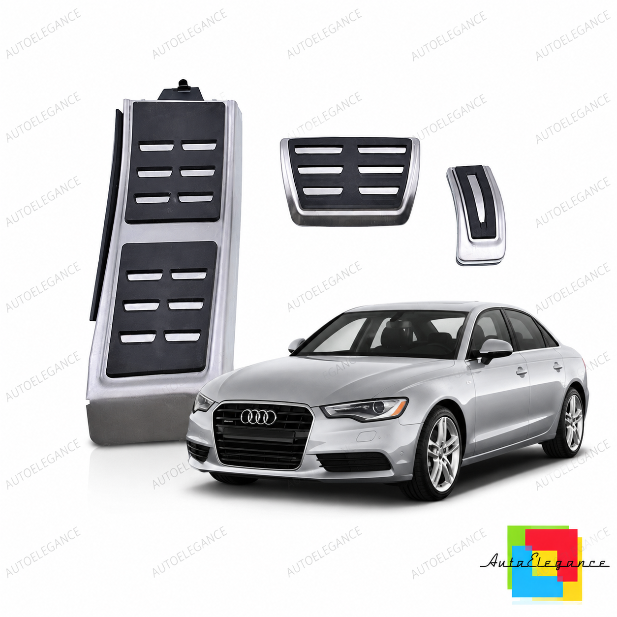 👉Set di pedali in argento opaco adatto per Audi A4 A5 A6 Q5 2007-2018 Auto👈