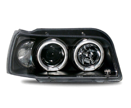💫ART.6107 FARI ANTERIORI OCCHI D'ANGELO NERI per RENAULT CLIO 90-95💫