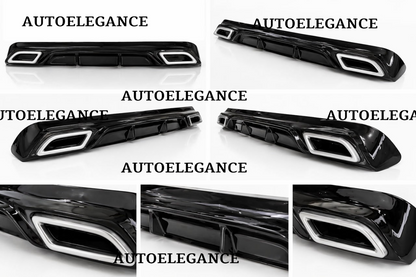 💫ART.9544 DIFFUSORE PEUGEOT 308 II 2013-2021 NERO LUCIDO TERMINALI OVALI💫