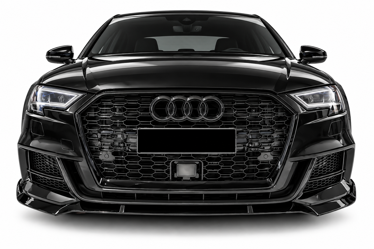 👉GRIGLIA AUDI A3 8V 2017-2020 LOOK RS3 NERO LUCIDO RADAR ACC👈