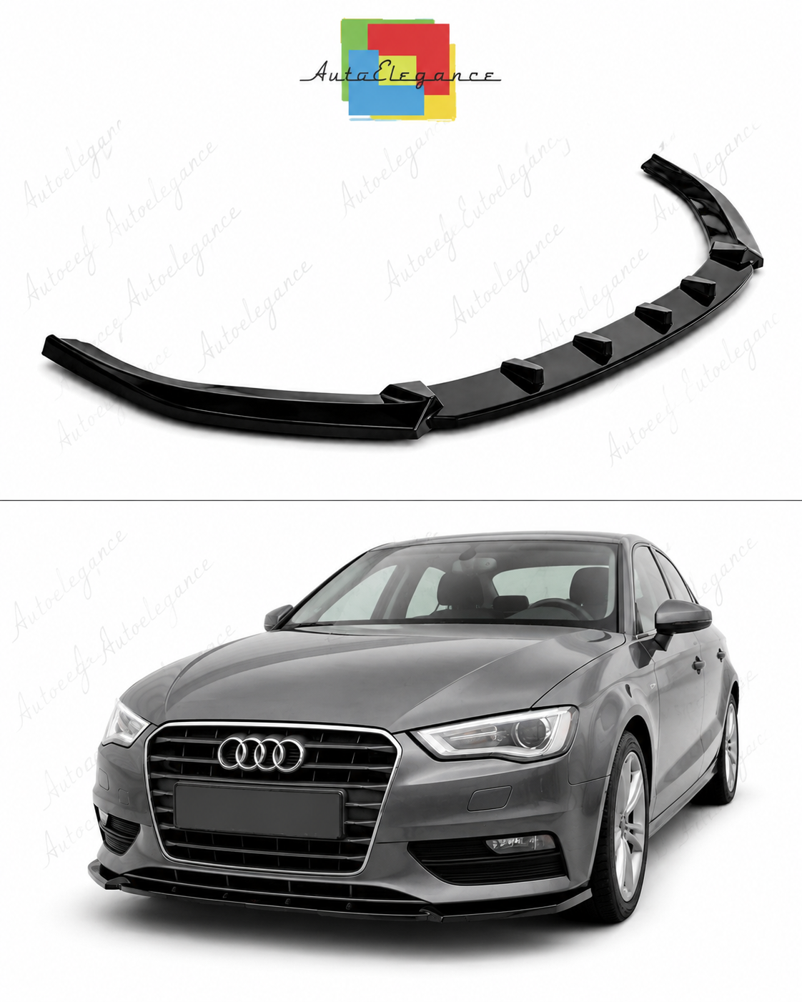 💕  Splitter  adatto  per  AUDI A3 8V Sportback  nero  lucido 💕