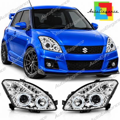 💕 Fari Anteriori Adatti per Suzuki Swift 05-10 Angel Eyes Cromati 💕