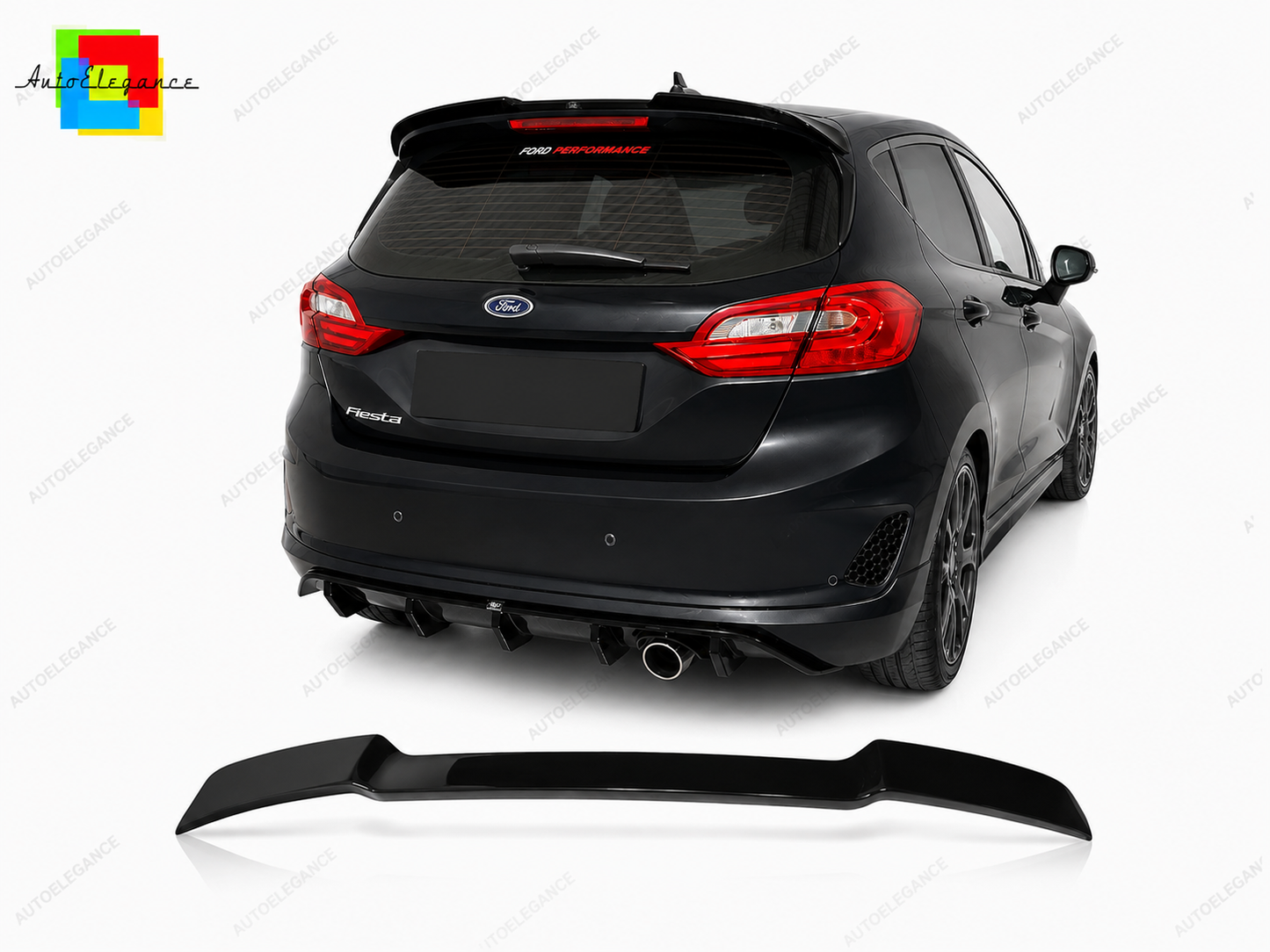 👉Prolunga spoiler tetto adatto per Ford Fiesta MK8 17- ABS nero lucido👈