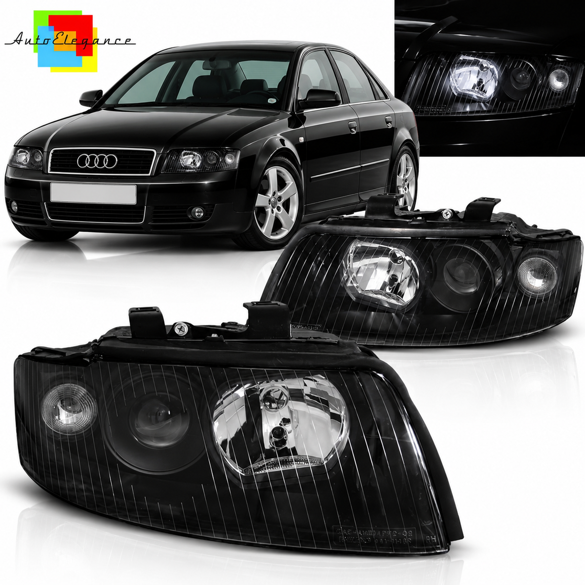 FARI NERI ADATTI PER AUDI A4 B6 10.00-10.04