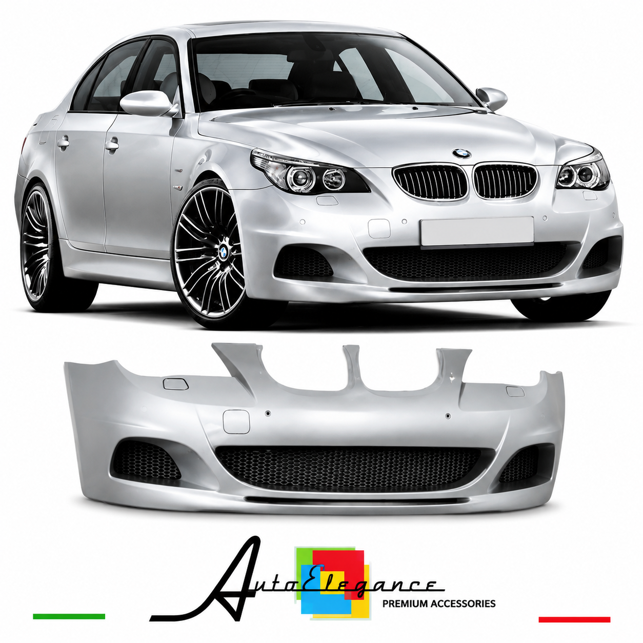 PARAURTI ANTERIORE BMW E60 E61 03-07 LOOK KAEIT PDC SRA