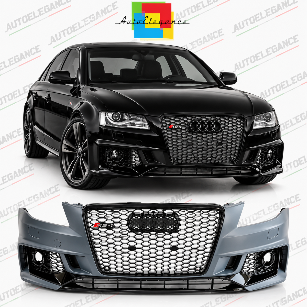 ART.1955 PARAURTI ANTERIORI ADATTO  PER AUDI A4 B8 2007-2011 LOOK RS4 (Copy)