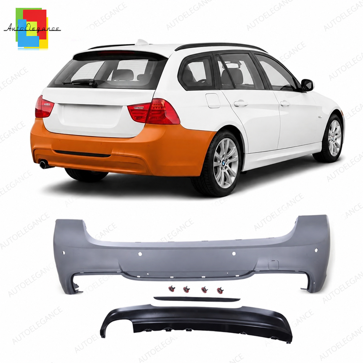 👉Paraurti Posteriore M-Tech PDC con Diffusore per BMW E91 Touring 05-11👈