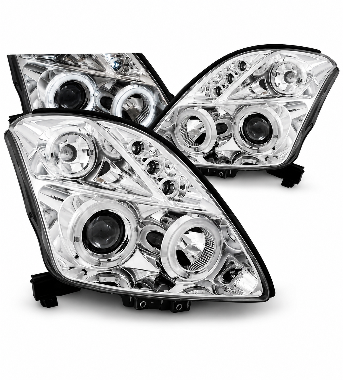 💕 Fari Anteriori Adatti per Suzuki Swift 05-10 Angel Eyes Cromati 💕