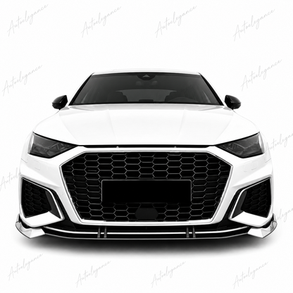 🔥ART.9908 SPLITTER ANTERIORE PER AUDI A3 S3 S LINE 8Y LABBRO NERO LUCIDO 20+🔥