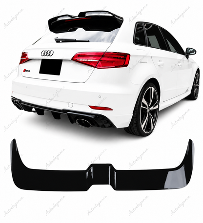 🔥ART.9877 SPOILER PER TETTO AUDI A3 S3 RS3 SPORTBACK NERO LUCIDO 13-20🔥