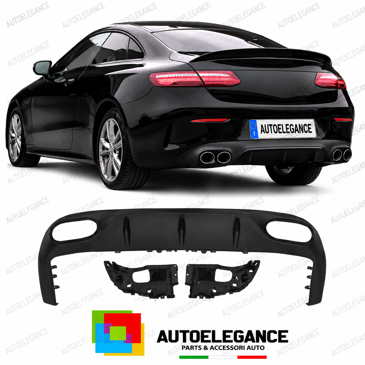 DIFFUSORE MERCEDES CLASSE E C238 16-20 AMG NERO LOOK E53