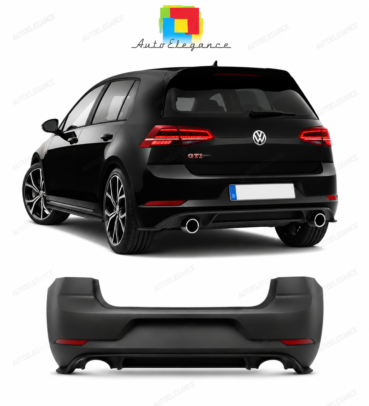💕PARAURTI POSTERIORE VOLKSWAGEN VW GOLF 7.5 17-20 LOOK GTI PDC💕