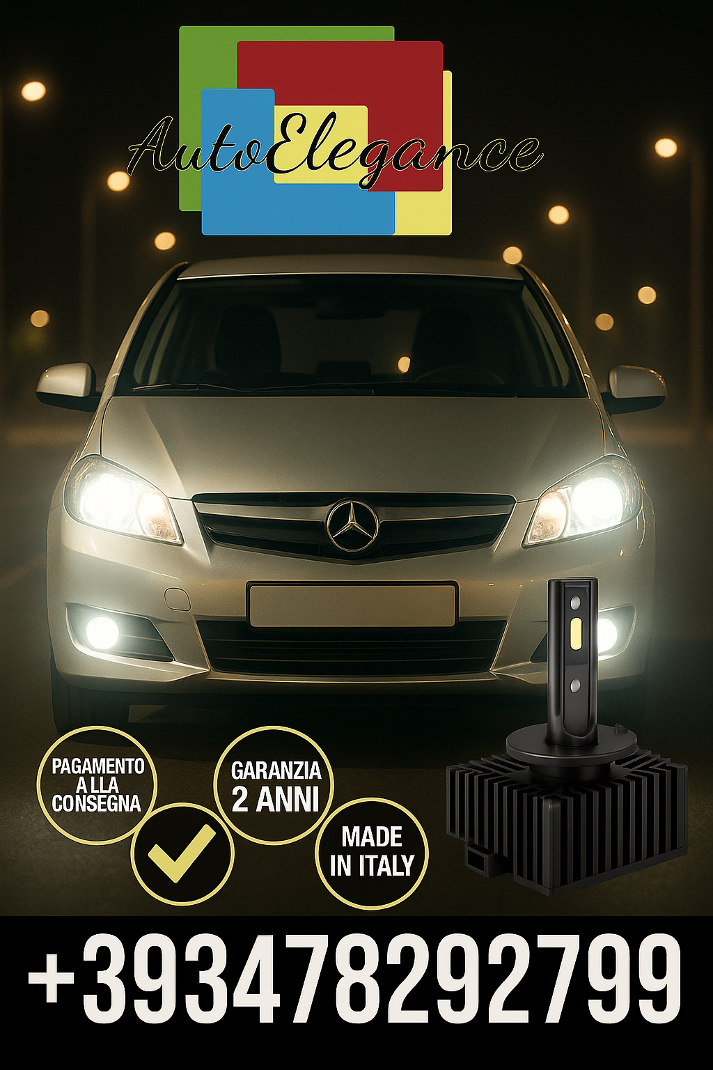 COPPIA LAMPADE D2S LED DA XENON A LED PER   Mercedes Classe A W169