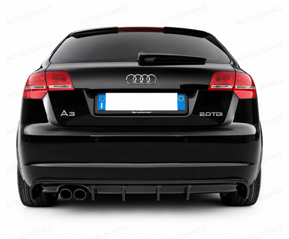 0062🔥DIFFUSORE PER AUDI A3 S3 8P 08-12 SOTTO PARAURTI RS3 NERO LUCIDO ABS🔥