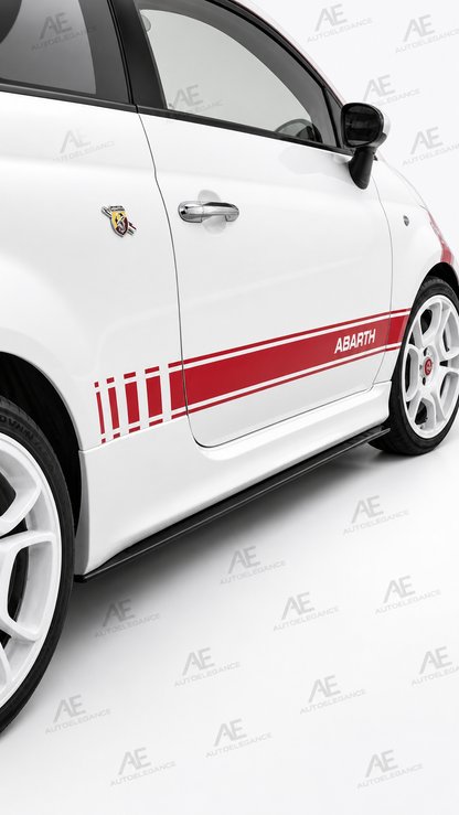 Sotto minigonne adatto per Fiat 500 nero lucido