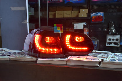 Fanali posteriori Full LED adatti per VW Golf 6 VI (2008-2013) R20 Design Red Sm
