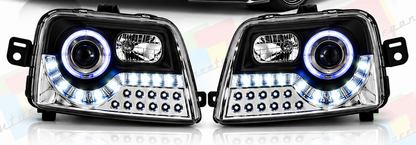 ART.11153 FARI ANTERIORI ADATTO PER FIAT PANDA 03-12 NERO
