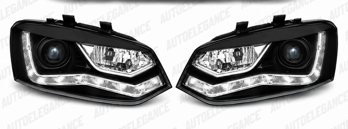 ART.6337 FARI ANTERIORI ADATTO PER VW POLO 6R 09-03.14 NERI