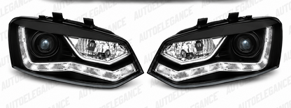 ART.6337 FARI ANTERIORI ADATTO PER VW POLO 6R 09-03.14 NERI