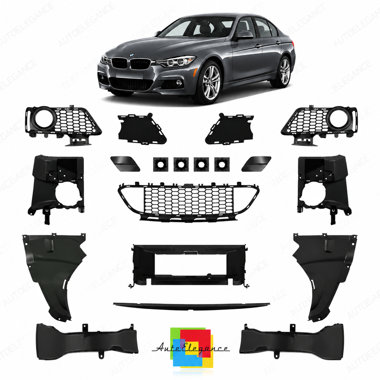👉Set di accessori per paraurti anteriore adatto per BMW Serie 3 F30 F31 12-18👈