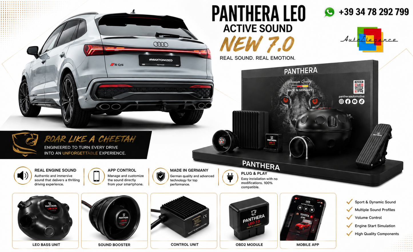💫ART.2672 PANTHERA Soundsystem Booster 7.0 - Audi SQ5 Sportback /SUV Mk3 2024💫