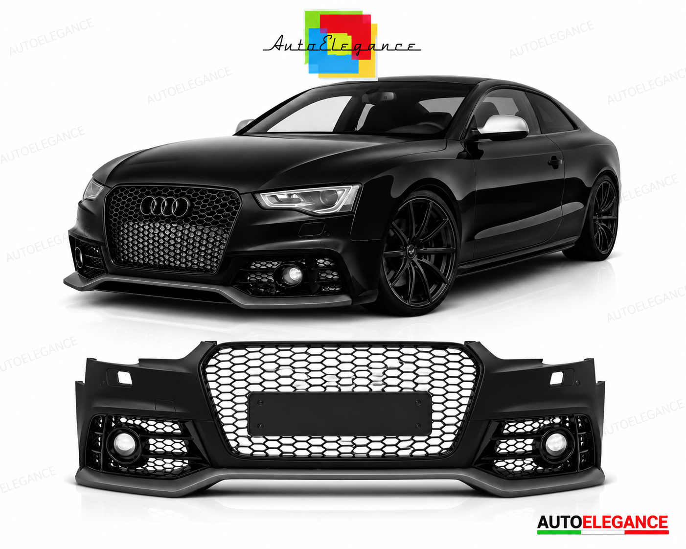 💕PARAURTI ANTERIORE AUDI A5 11-16 LOOK RS5 NERO PDC💕