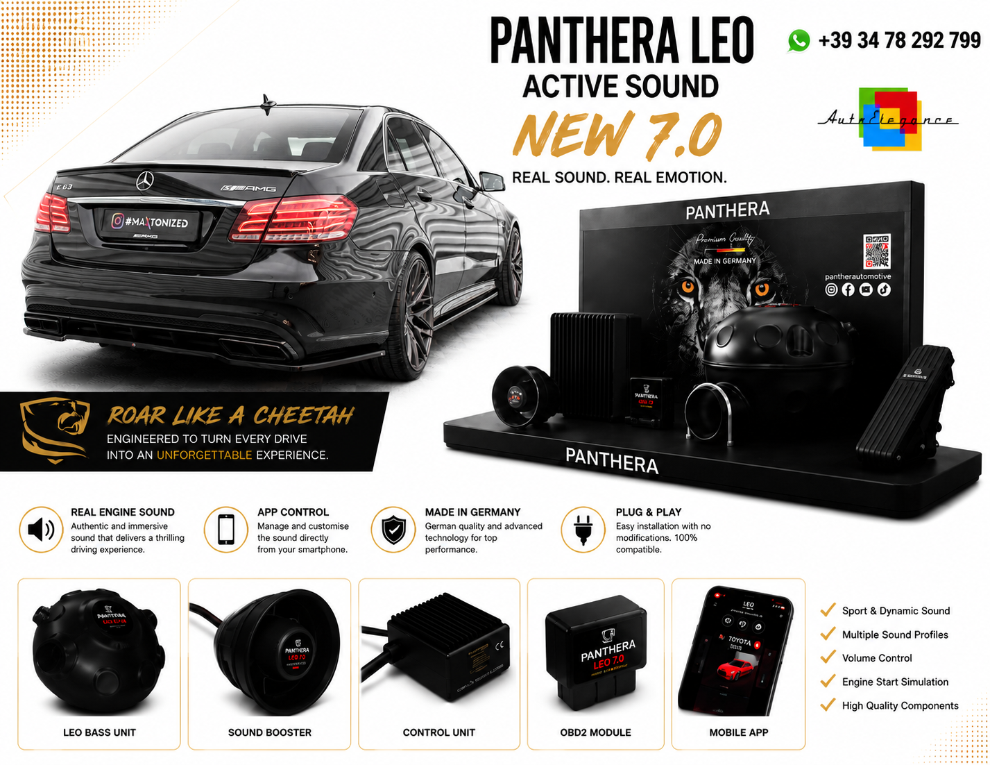 💕ART.2672 PANTHERA Soundsystem Booster 7.0-Mercedes-Benz E63 AMG W212 Facelif💕