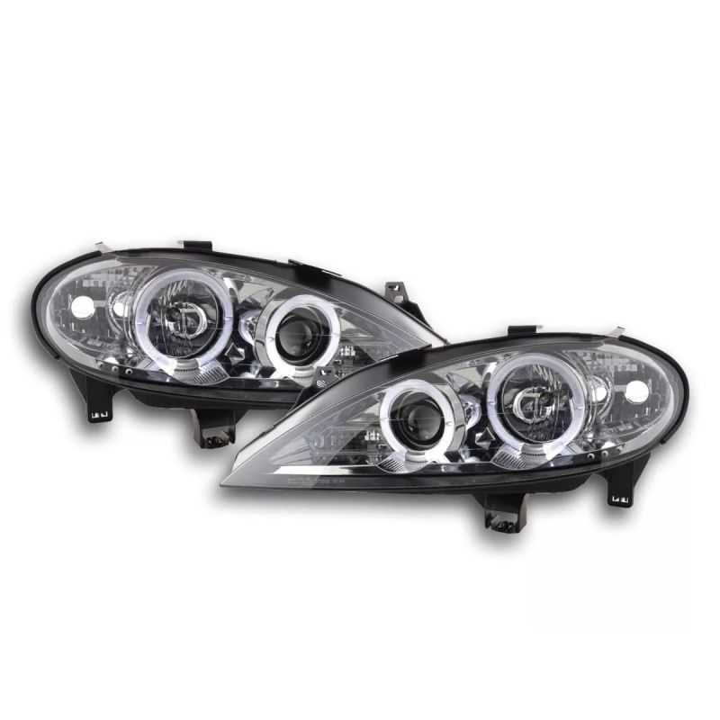 😍Fari per RENAULT MEGANE 03.99-10.02 OCCHI ANGELO CROMATI-😍