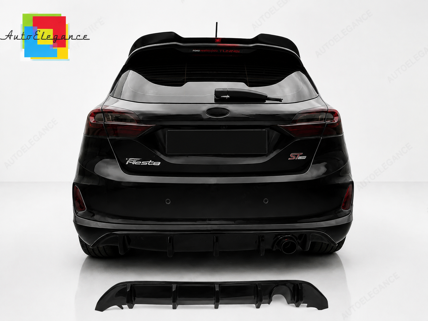 👉Diffusore Posteriore per Ford Fiesta Mk8 ST-Line (2017+) – ABS Nero Lucido👈