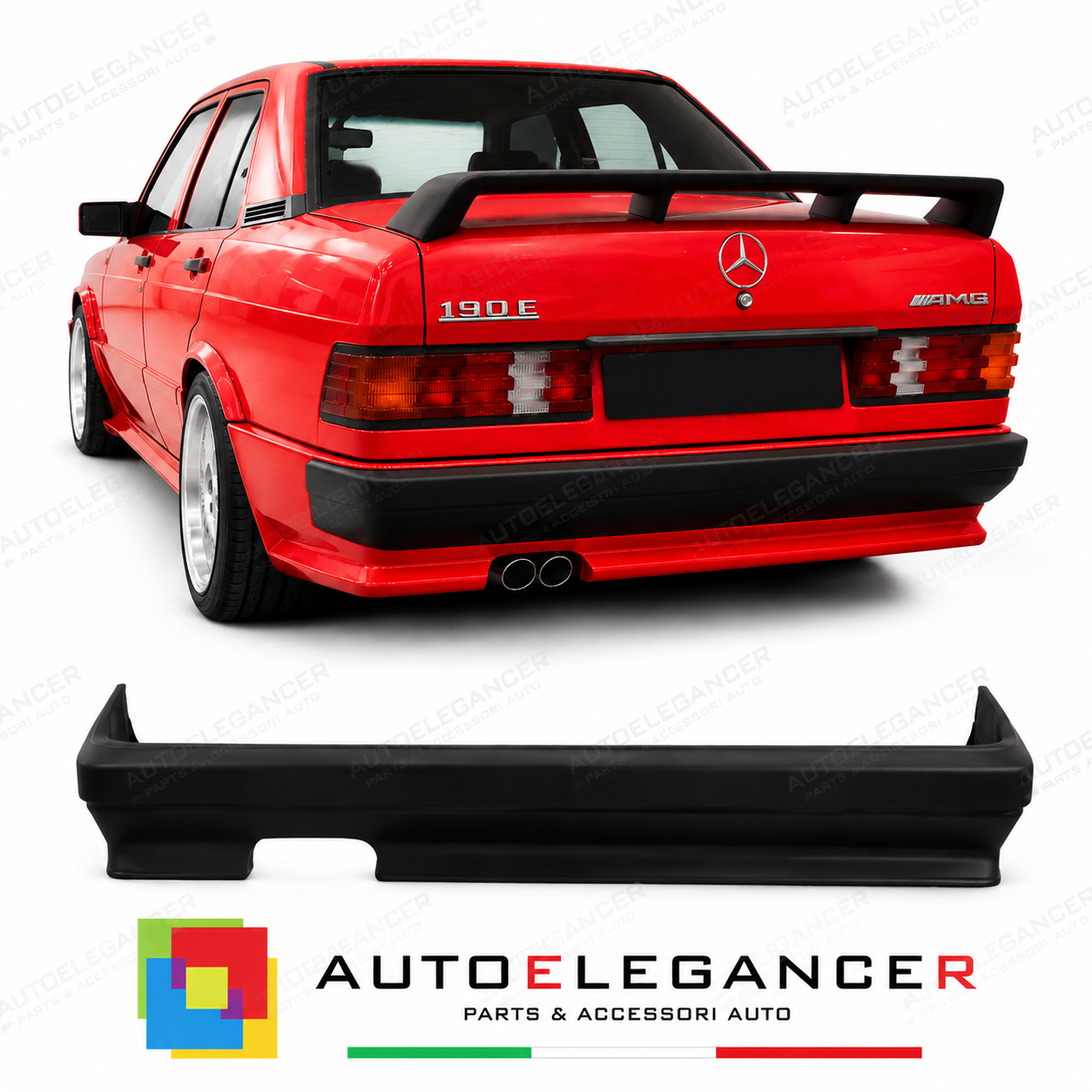 PARAURTI POSTERIORE MERCEDES 190 W201 83-87 LOOK EVO 1 AMG