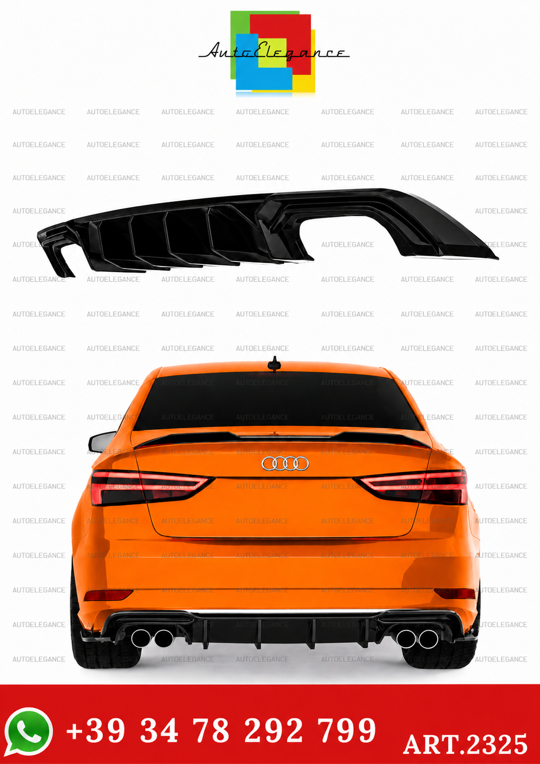 💫ART.2325  DIFFUSORE AUDI A3 8V FACELIFT SEDAN 2016-2020💫