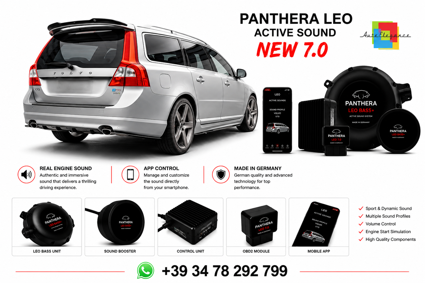 💕 ART.2672 PANTHERA Soundsystem Booster 7.0 -Volvo V70 Mk3💕