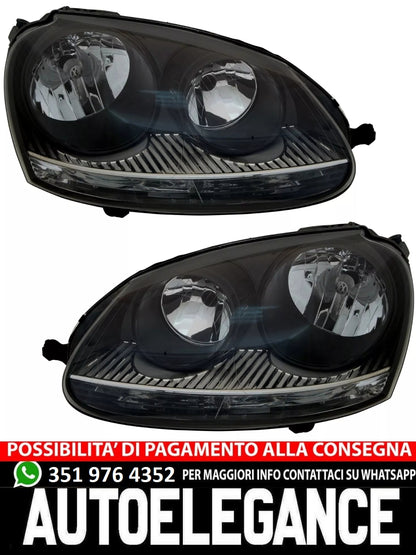 🔥Set fari per VW Golf 5 03-09 + GTI + Jetta in nero Set alogeno H7 LWR🔥