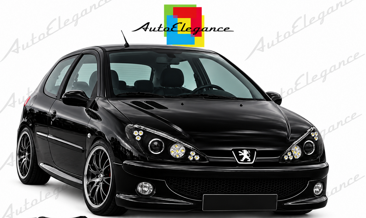 ART.11063 FARI ANTERIORI ADATTO PER PEUGEOT 206 02 LED NERO